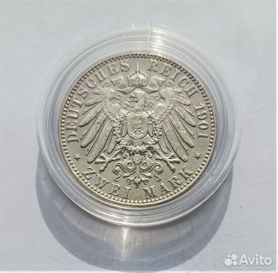 Пруссия (Германия) 2 марки 1901 г. / серебро