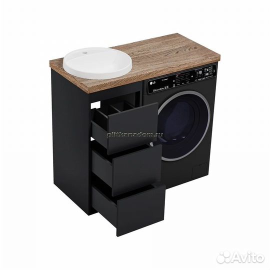 Brevita Grafit - 40 с 3 ящ, под стиральную машину GRA-01040-013Я Тумба