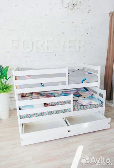 Кровать двухьярусная выдвижная с ящиками