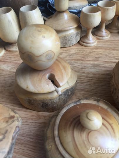 Самшит Солонка2 шт/Перечница редчайший мрамор окра