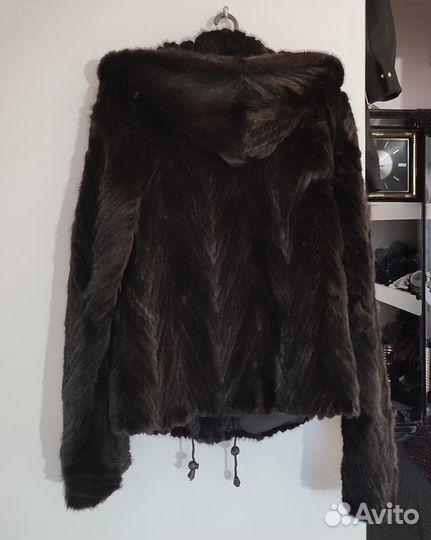 Норковая шуба с капюшоном