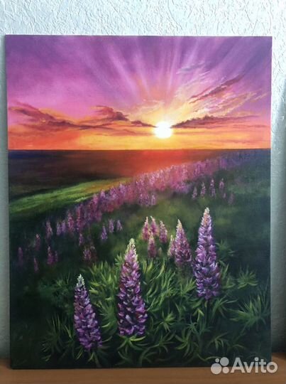 Картина «Люпины на закате»