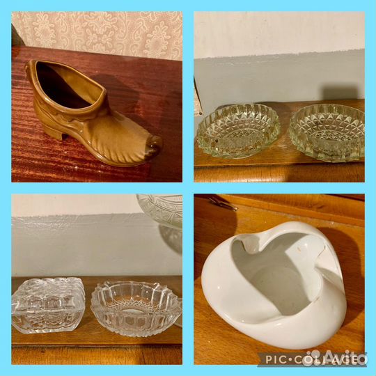 Пепельницы винтажные-стекло,хрусталь,керам.,фарфор