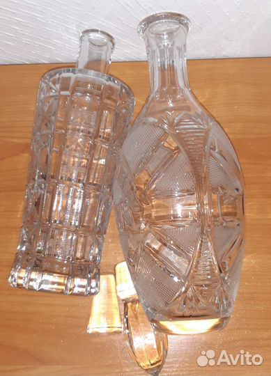 Штофы хрустальные