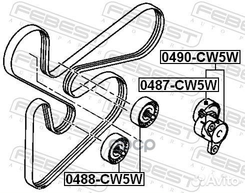 Ролик натяжной 0487-CW5W Febest