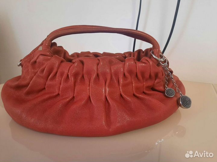 Сумка натуральная кожа красная