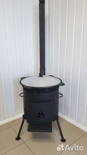 Казан чугунный + печь + шумовка в подарок