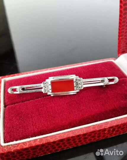 Антикварная брошь Серебро 835 проба