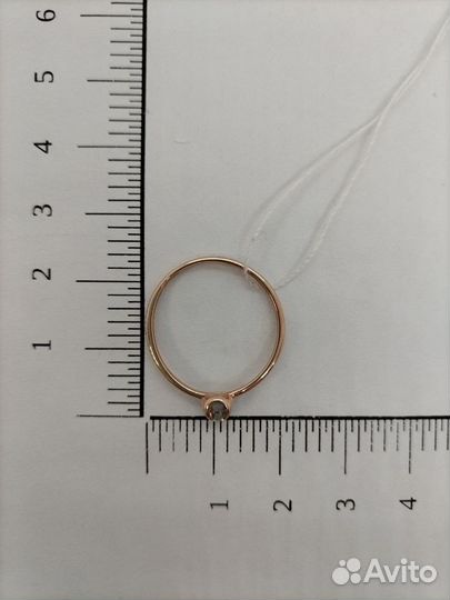 Кольцо р-р 18,5 с бриллиантом 585 пр