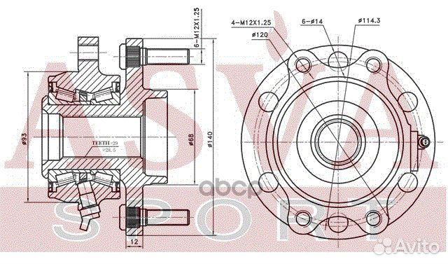 Ступица колеса с ABS перед прав/лев nissan