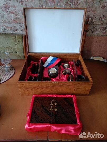 Настольный набор из обсидиана