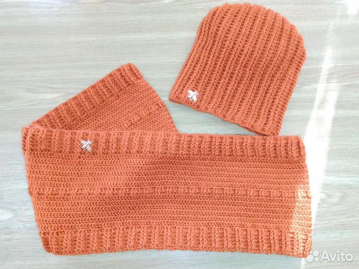 Комплект шапка и снуд женские
