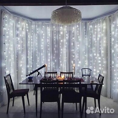 Гирлянда занавес штора 3х2