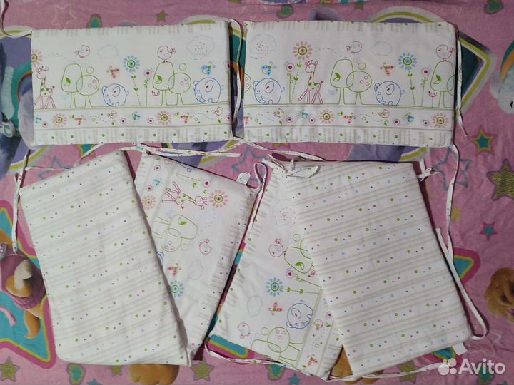 Высокие бортики на кроватку, 4 штуки