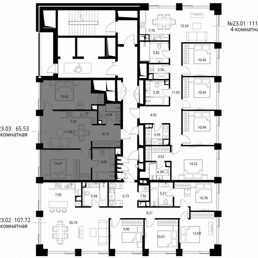 2-к. квартира, 65,5 м², 23/24 эт.