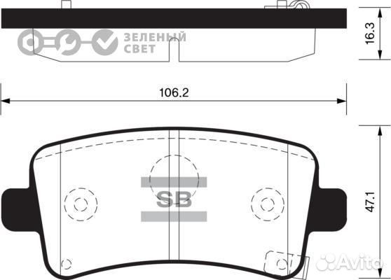 Sangsin brake SP2135 Колодки тормозные задние opel