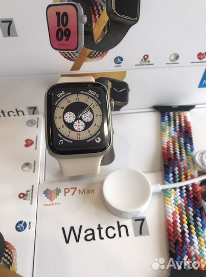 Смарт часы P7 Max gold NFC