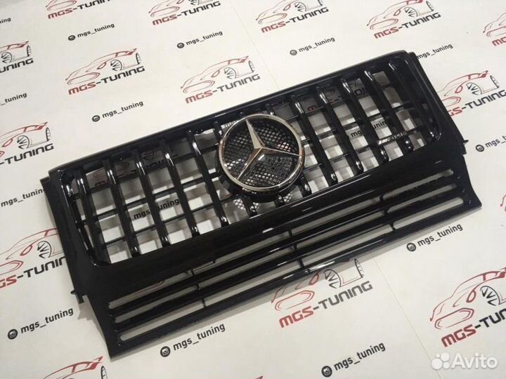 Решетка Мерседес G-Class GT Черная Хром звезда AMG