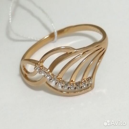 Кольцо / размер 17,5 / 1,49г / Золото585 / фианиты круглые