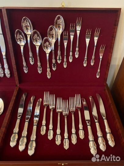 Набор столовых приборов мельхиор Серебряная Роза