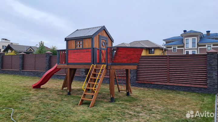 Детская горка домик песочница