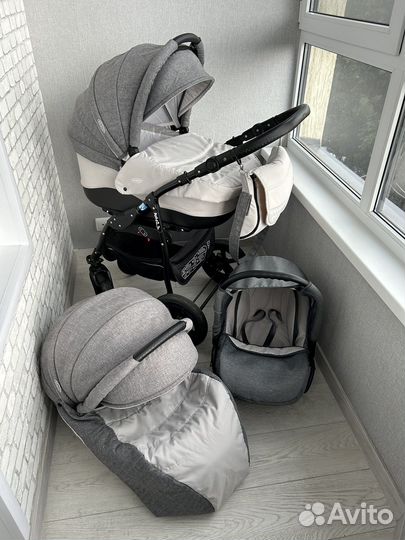 Коляска детская 3 в 1 verdi zipy серая