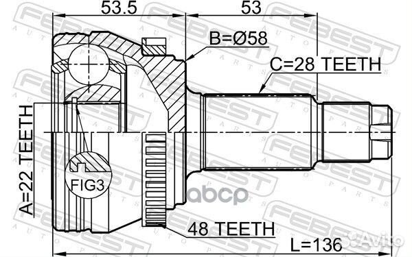 Шрус внешний зад прав/лев 1410nactra48 Febest