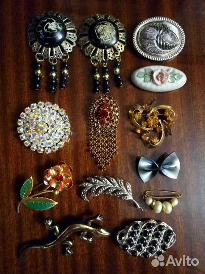 Винтажные старинные брошки