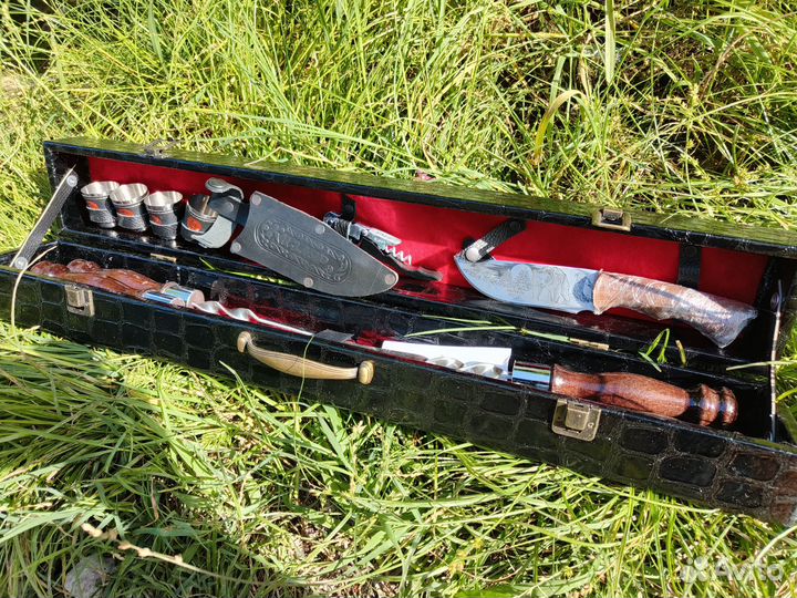 Шашлычный набор, кизлярский нож, рюмки