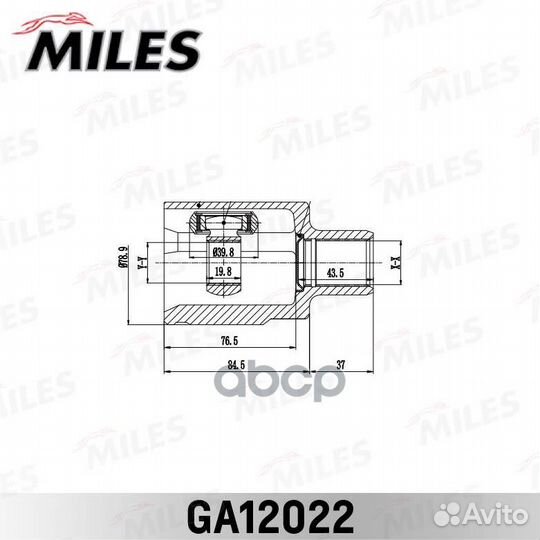 Шрус chevrolet cruze/opel astra J 09- внут.прав