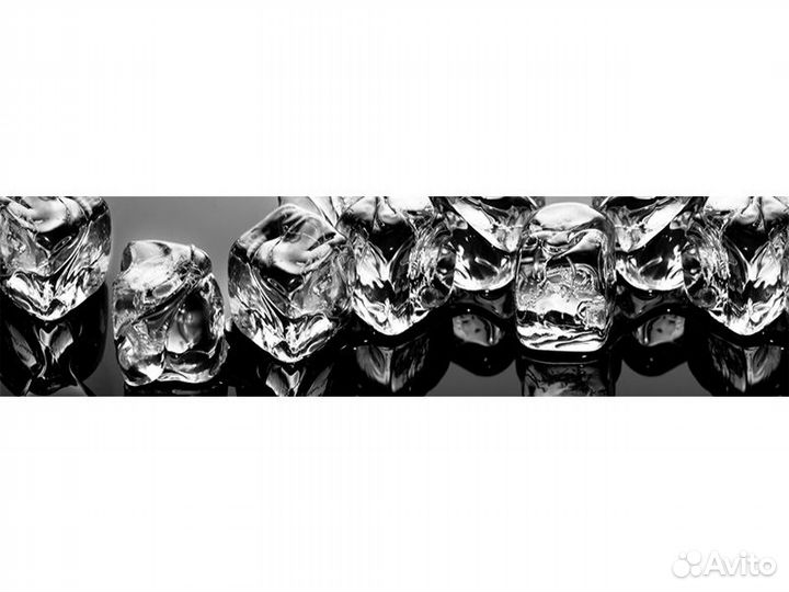 Панель фотопечать Гурман79 Лёд на черном 600*3000*