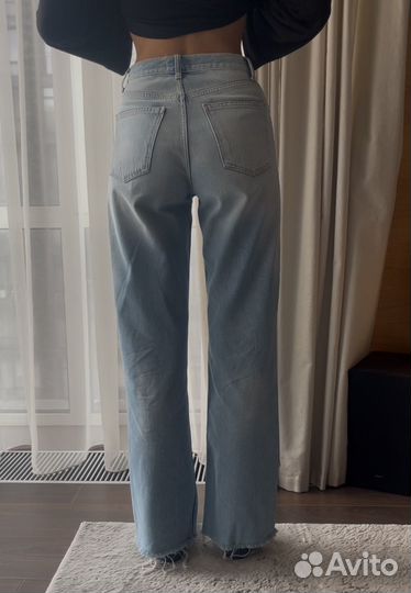 Джинсы zara прямые широкие