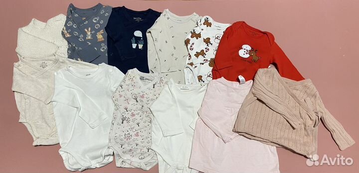 Большой пакет детских вещей для девочки 0–6 мес