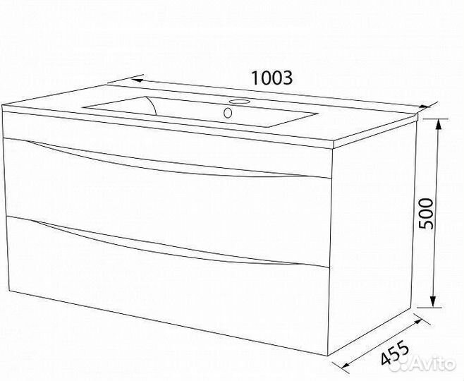 Тумба с раковиной Iddis Cloud 100 CLO10W1i95K подвесная, белый