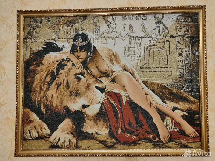 Картина гобелен Клеопатра 81 на 63 см отл.сост