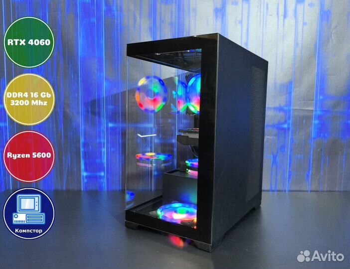Игровой компьютер AMD5600-RTX4060-16DDR4-NEF61-A520
