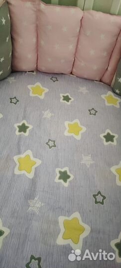 Бортики в детскую кроватку с одеялом двухсторонние