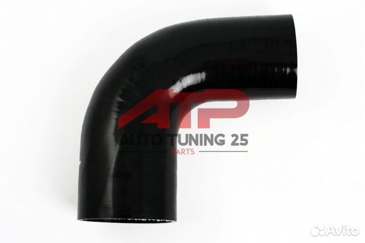 Патрубок силиконовый 57мм 90 градусов (черный)