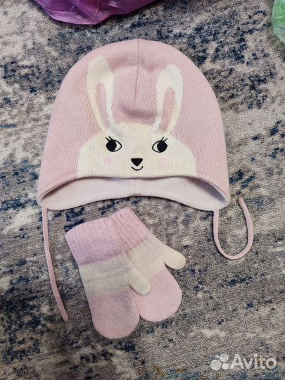 Комплект шапка, варежки