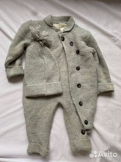 Nipperland Вязаный утепленный комбинезон 9-12 мес