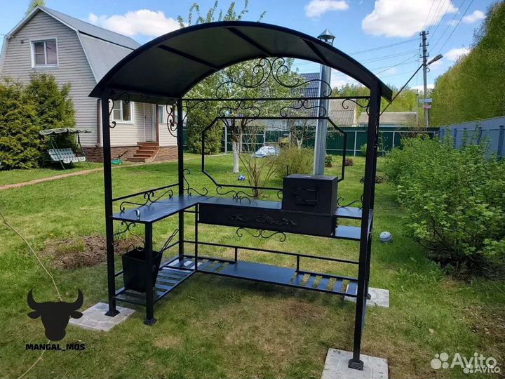 Мангал с печью под казан