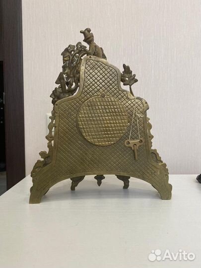 Старинные коллекционные каминные часы 19 век герма