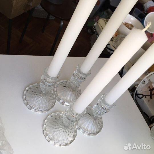 Подсвечники+свечи тающие(не текут)