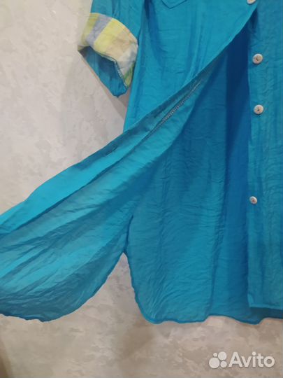 Летняя женская рубашка, удлинённая