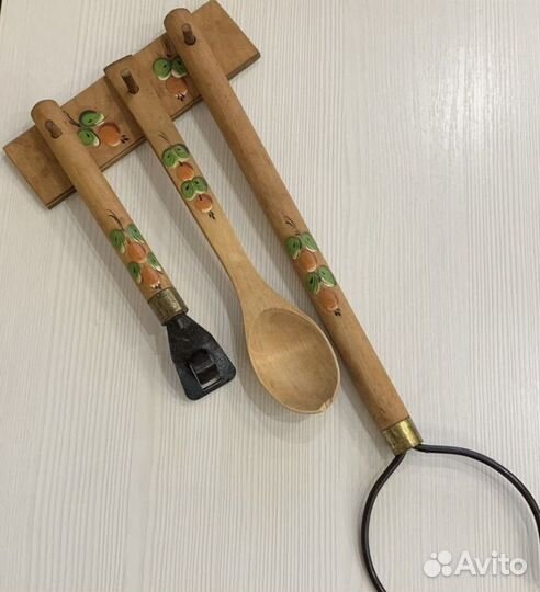 Набор на стену лопатка ухват чапельник дерево СССР
