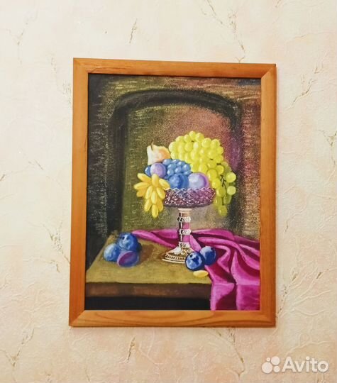 Картина Натюрморт Фрукты в вазе холст масло