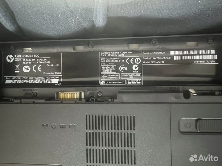 Ноутбук HP G62