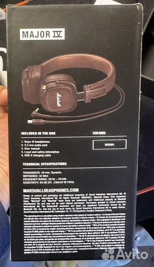 Беспроводные наушники Marshall Major IV Brown