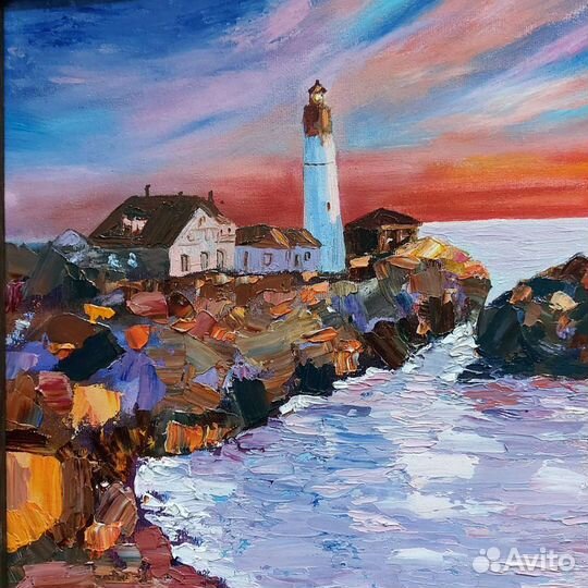 Картина маслом Маяк