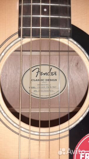 Акустическая гитара fender cd 60s
